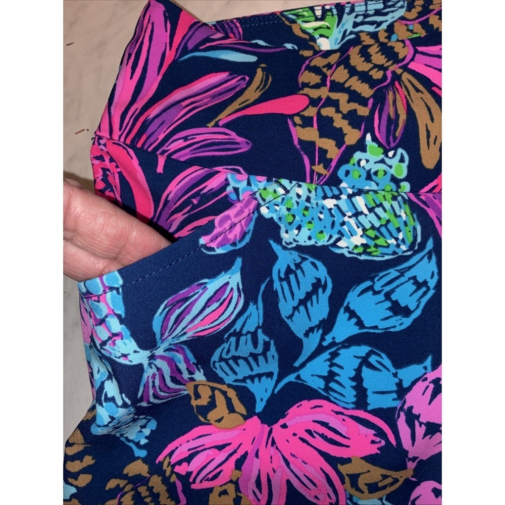 Lilly Pulitzer Luxletic 28" Corso Pant Aegean Navy Calypso Coast Golf $148 NWT - Picture 3 of 16